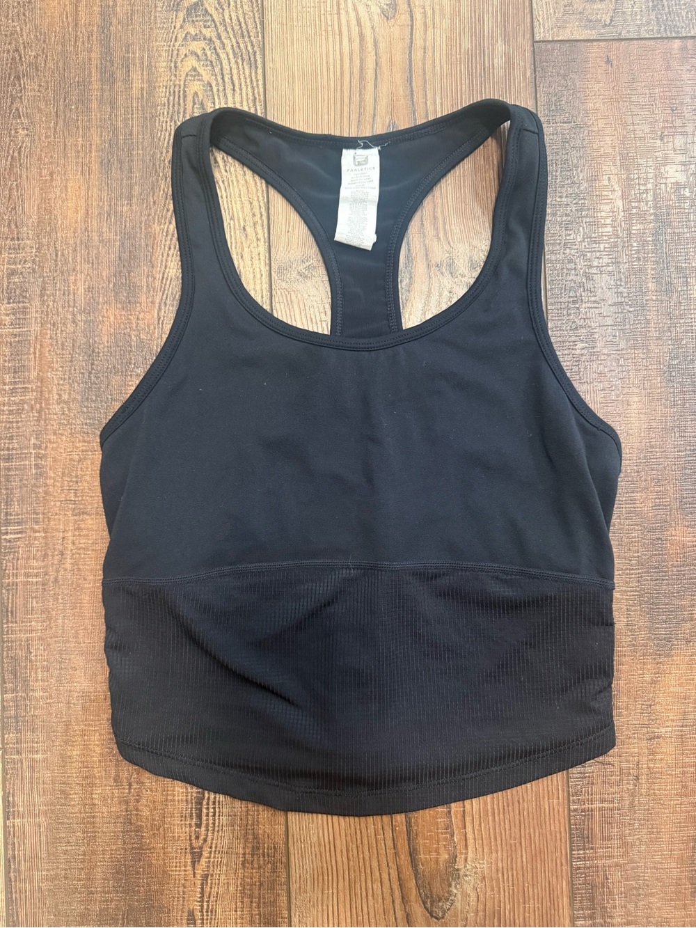 Fabletics Black Racerback Athletic Crop Tank